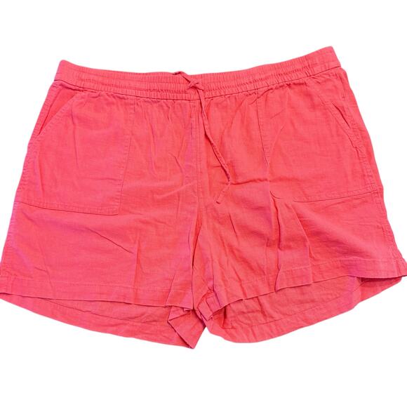 J crew Womens pink linen viscose blend shorts, pockets, XL - Picture 1 of 6